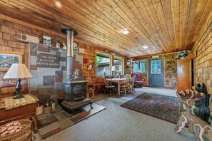 Interior - Stone - This Rangeley Lake home has a very level entry to the water with a huge deck! (Rangeley)