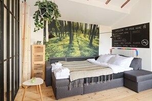 1 室のベッドルーム、防音設備、WiFi (無料)