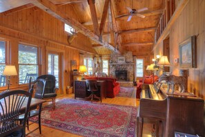 TV, DVD player, books, MP3 dock - Second Wind - Private vacation home right on Mooselookmeguntic Lake (Rangeley)