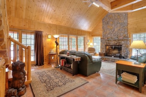 Interior - Birches - Beautiful log home on peaceful Loon Lake (Rangeley)