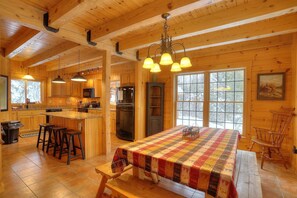 Dining - Birches - Beautiful log home on peaceful Loon Lake (Rangeley)