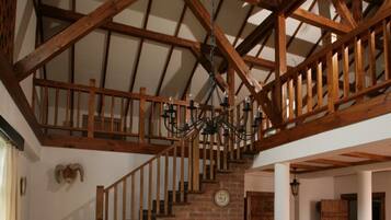 TV, fireplace, DVD player, books