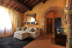 Smart TV, fireplace, DVD player, stereo