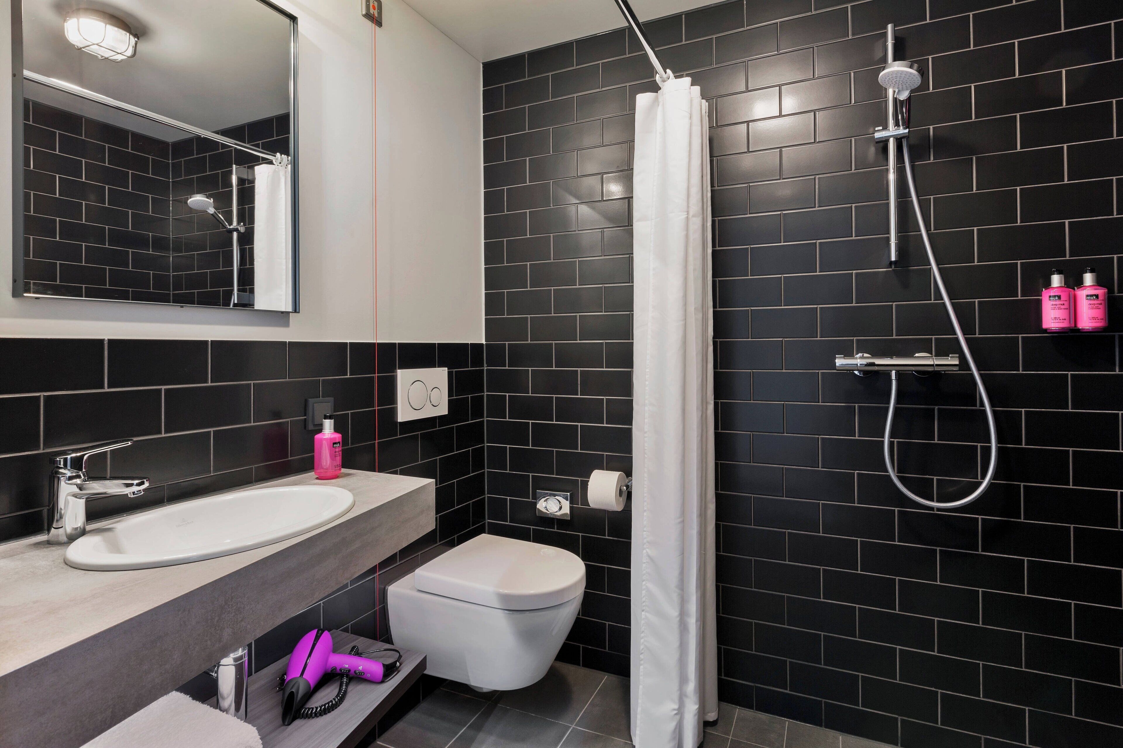 room, 1 queen bed with sofa bed | bathroom | shower, free toiletries, hair dryer, towels