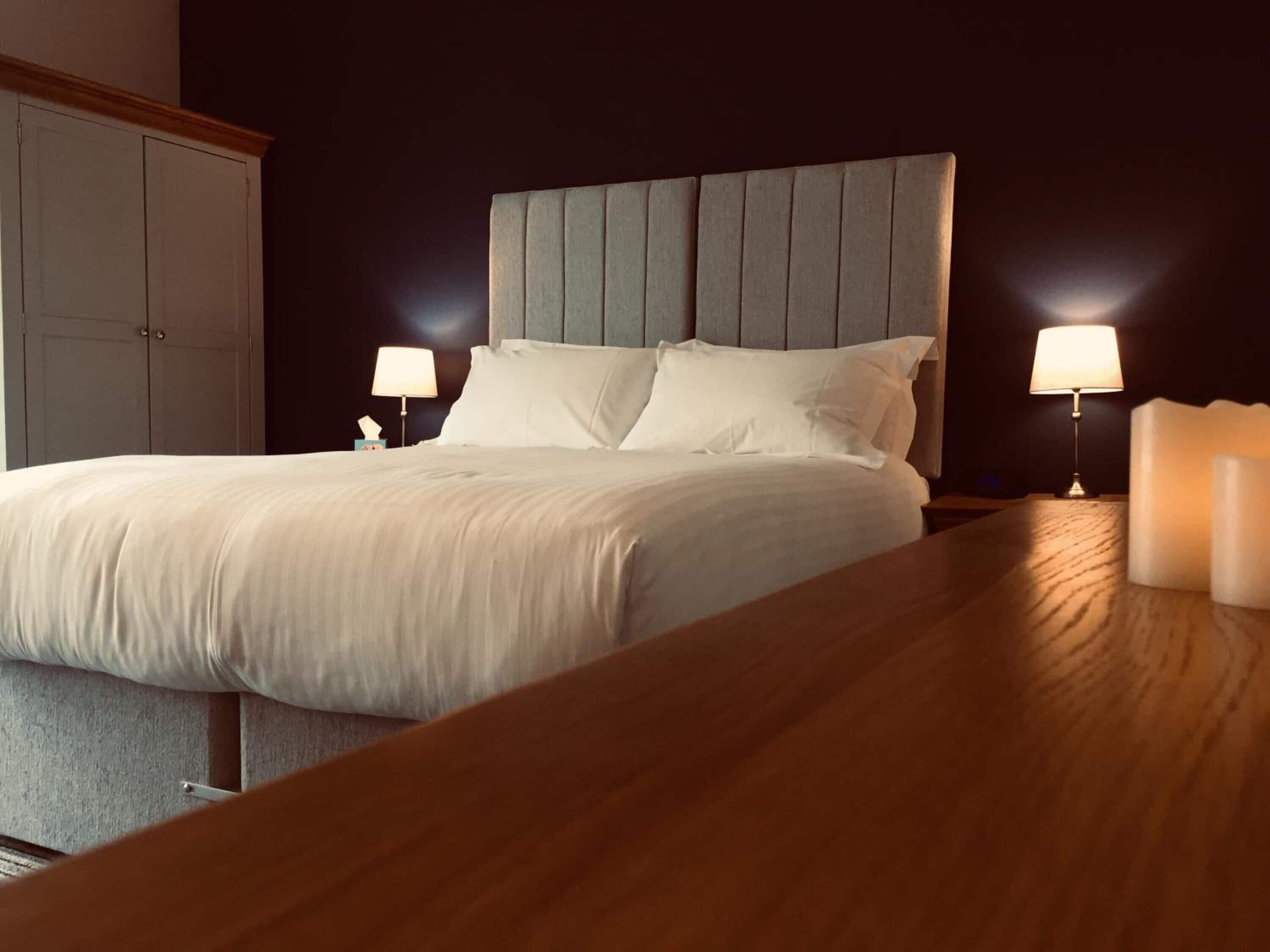 premium bedding, individually decorated, individually furnished, desk