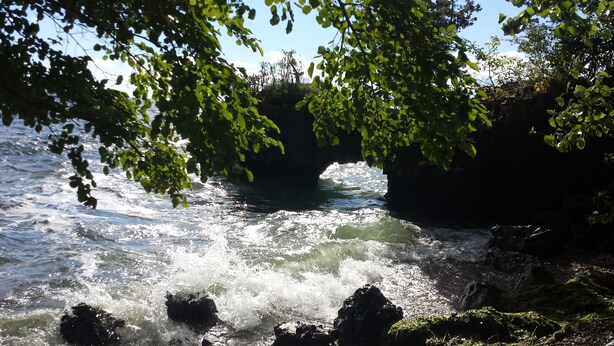 A river flowing through a rocky landscape with trees overhead. - MBI Sunrise Waterfront Condo - Beautiful Lake Views (Middle Bass)
