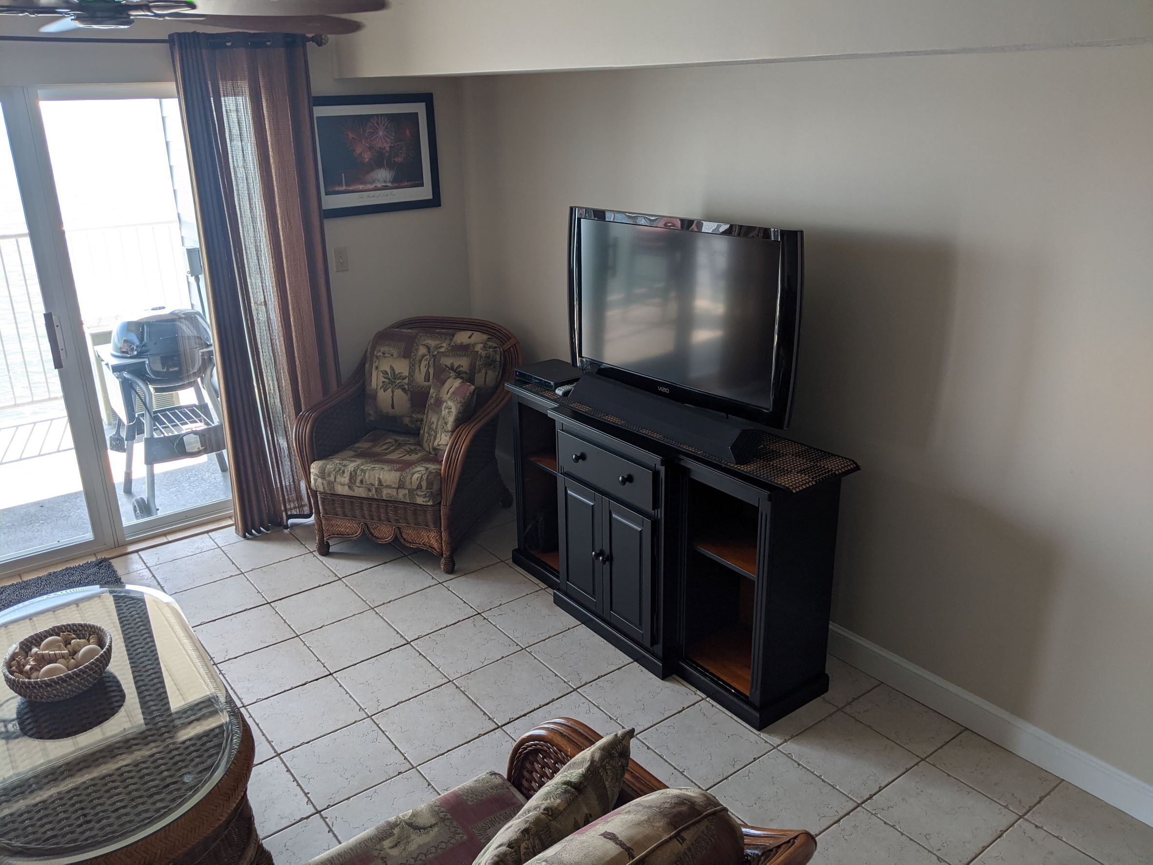 TV, DVD player, stereo