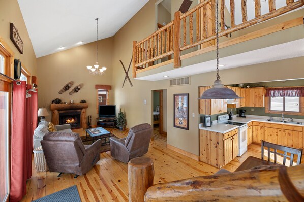 TV, fireplace, DVD player