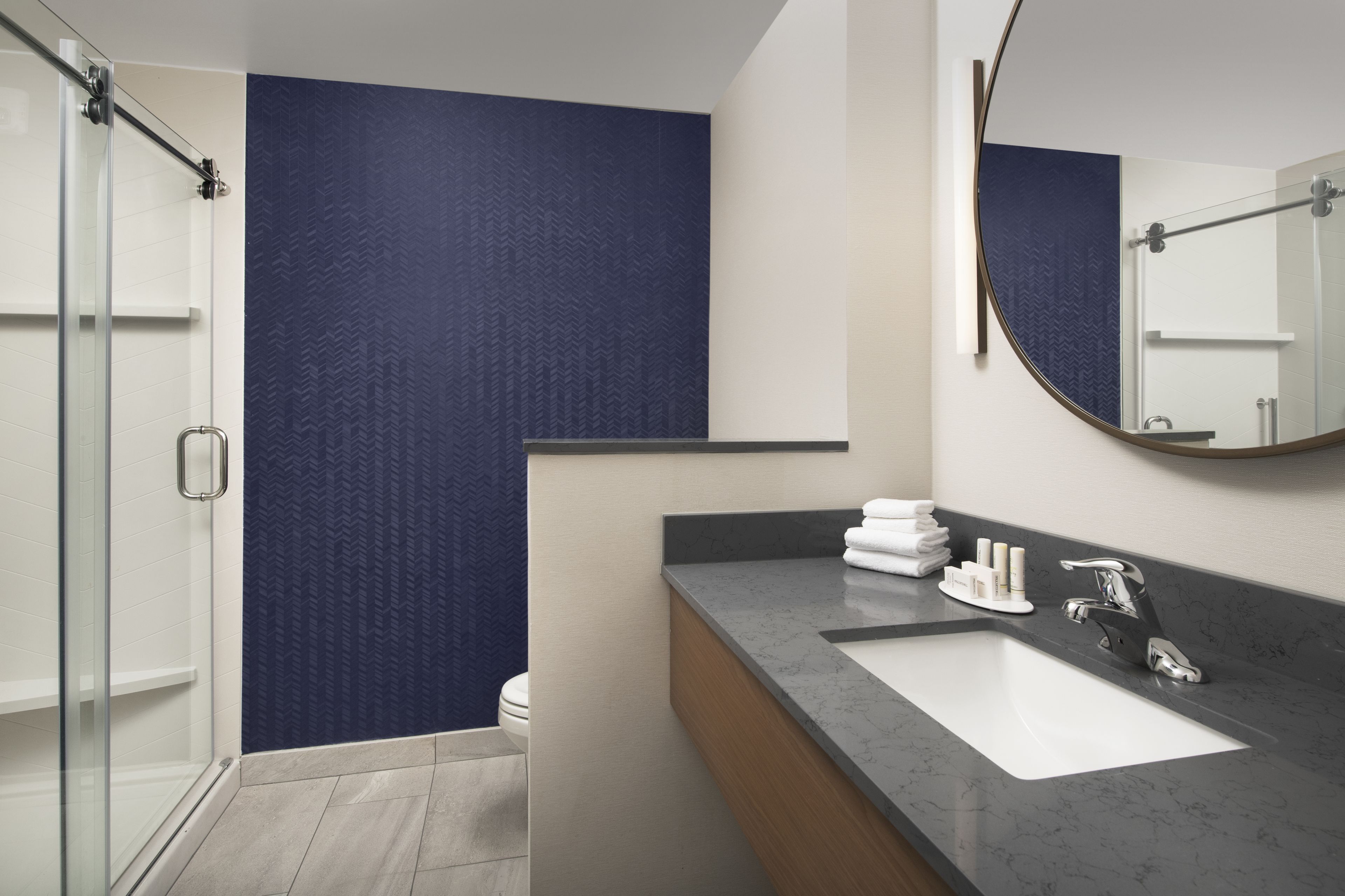 free toiletries, hair dryer, towels