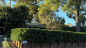 Il s’agit d’une propriété résidentielle dotée d’une pelouse bien entretenue, d’arbres adultes et d’une clôture en bois.