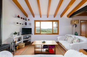 Smart TV, fireplace, DVD player, table tennis