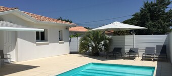 Am Rande des Beckens von Arcachon, kürzlich Villa 4/6 Personen mit Schwimmbad