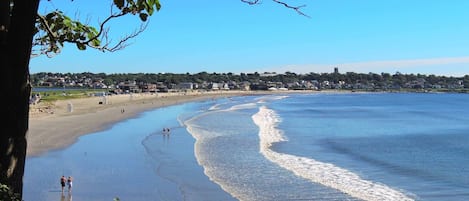 Nära stranden, solstolar och strandhanddukar