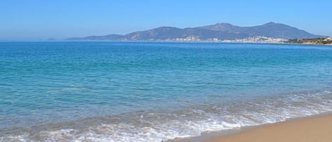 Playa en los alrededores y camastros