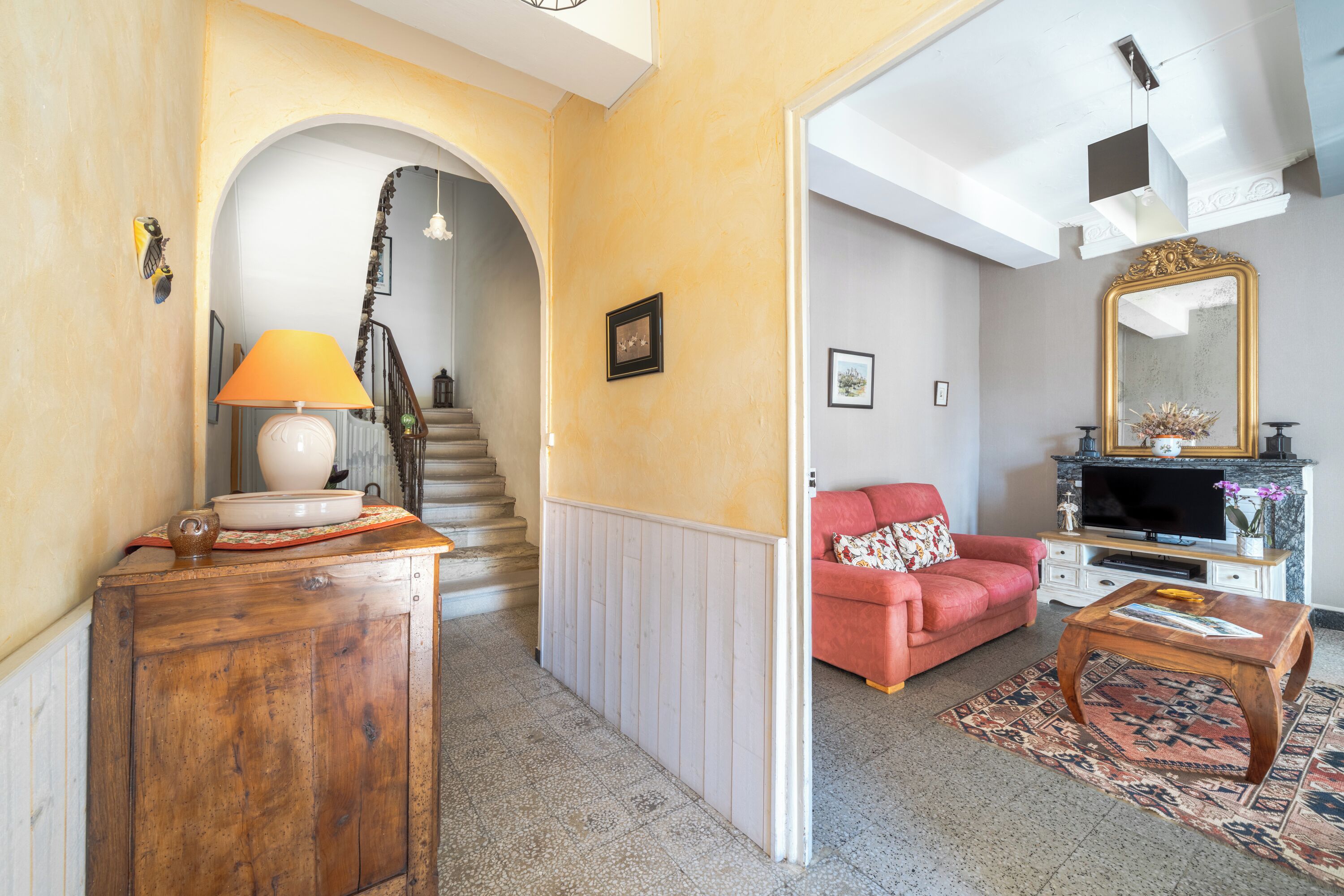 Télévision, lecteur de DVD, livres