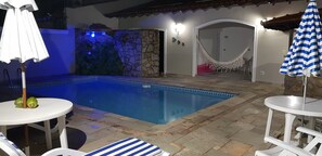 Indoor pool, pool umbrellas