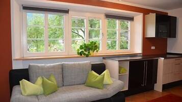 Fernseher, Kamin, DVD-Player, Tischtennisplatte