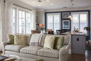 Smart TV, fireplace, stereo