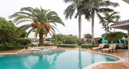 Waterfront Property with a resort style backyard and Heated Pool in Miami