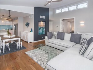 TV, fireplace, DVD player, stereo