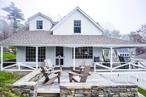 Terrace/patio - Ocean Views, Association Dock, Tennis, and amazing Porch spaces. (Boothbay Harbor)