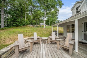 Terrace/patio - Ocean Views, Association Dock, Tennis, and amazing Porch spaces. (Boothbay Harbor)