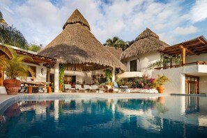 An infinity pool, a heated pool