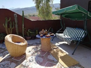 Terrace/patio - Azir home.  Located in the foot hill of the Seksawa tribe mountains. (Marrakech)