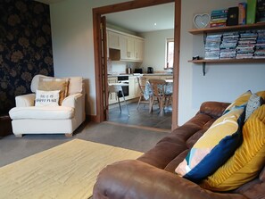 TV, DVD player, video library