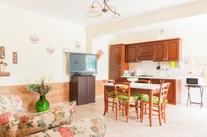 Télévision, cheminée, table de tennis de table