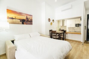 1 bedroom, desk, soundproofing, iron/ironing board