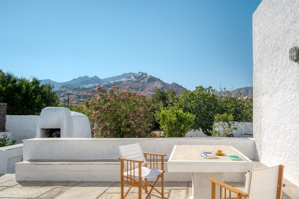 veranda with view to Chora old medieval village