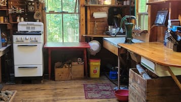 Fridge, oven, stovetop, coffee/tea maker