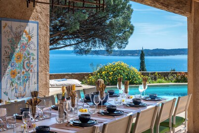 Villa panoramic sea view gulf of Saint -Tropez swimming pool 6 bedrooms 6 bathrooms 12 pers