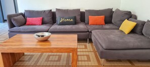 Smart TV, fireplace, DVD player
