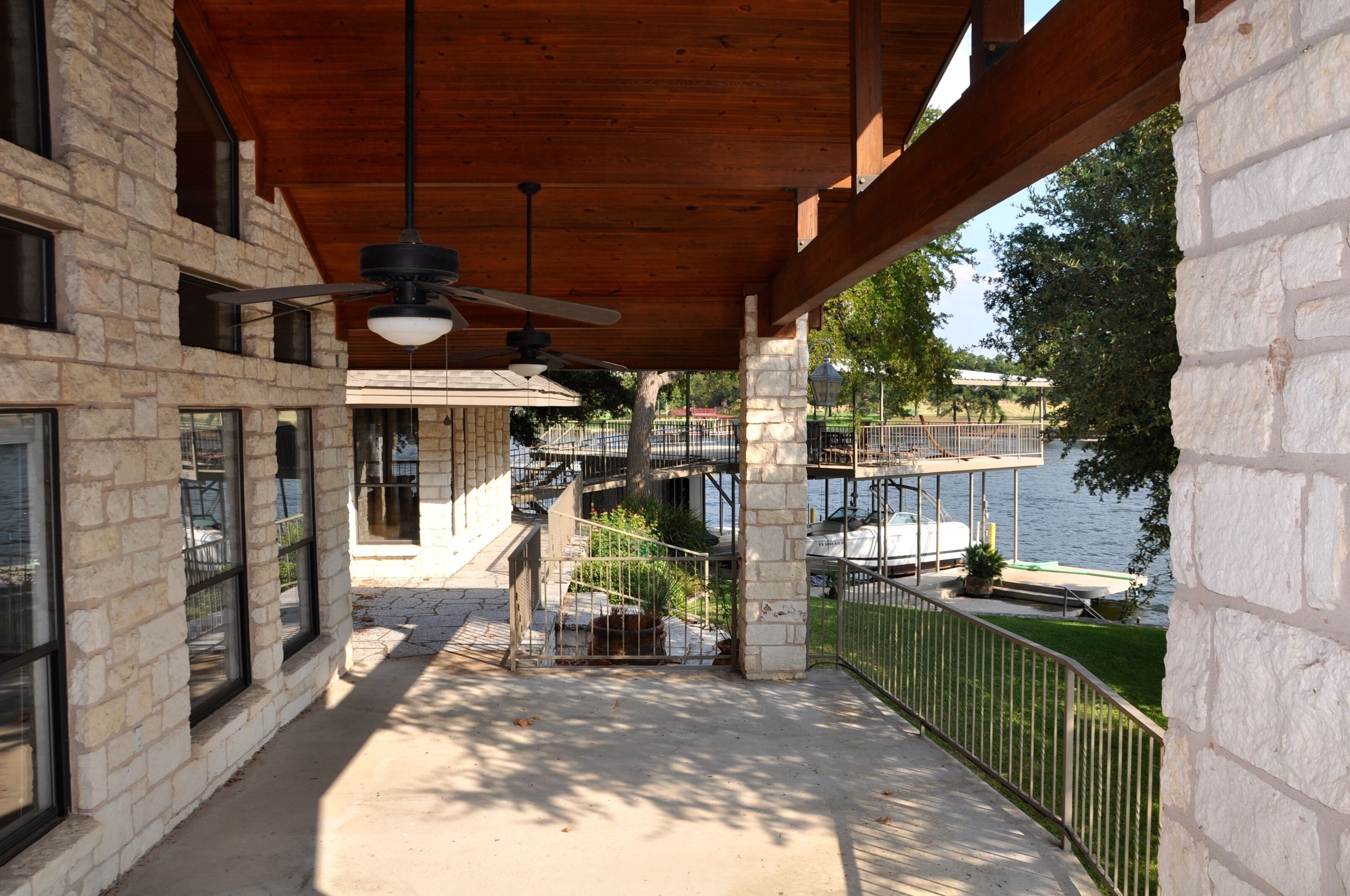 Porch deck outside master looking out to lake