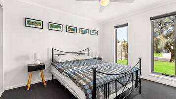 4 bedrooms, iron/ironing board, travel crib, internet