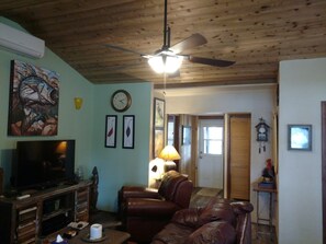 Smart TV, fireplace, Netflix, DVD player