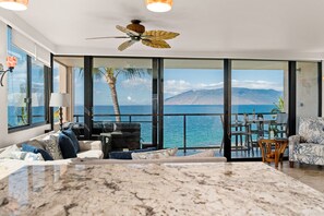 Smart TV, DVD player, books, video library - 401 - 2 Bedroom High End Breathtaking Ocean Views - 40 feet from the water! (Kihei)