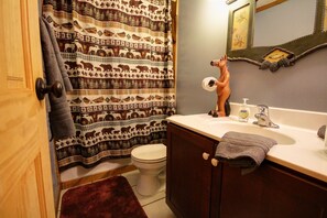 Ensemble baignoire-douche, séchoir à cheveux, serviettes fournies