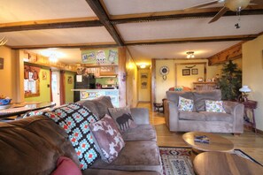 Smart TV, DVD player, books, video library
