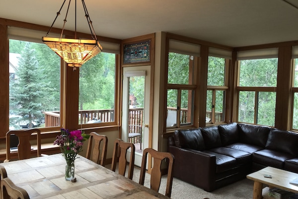 Dining Room, Living Room and Deck