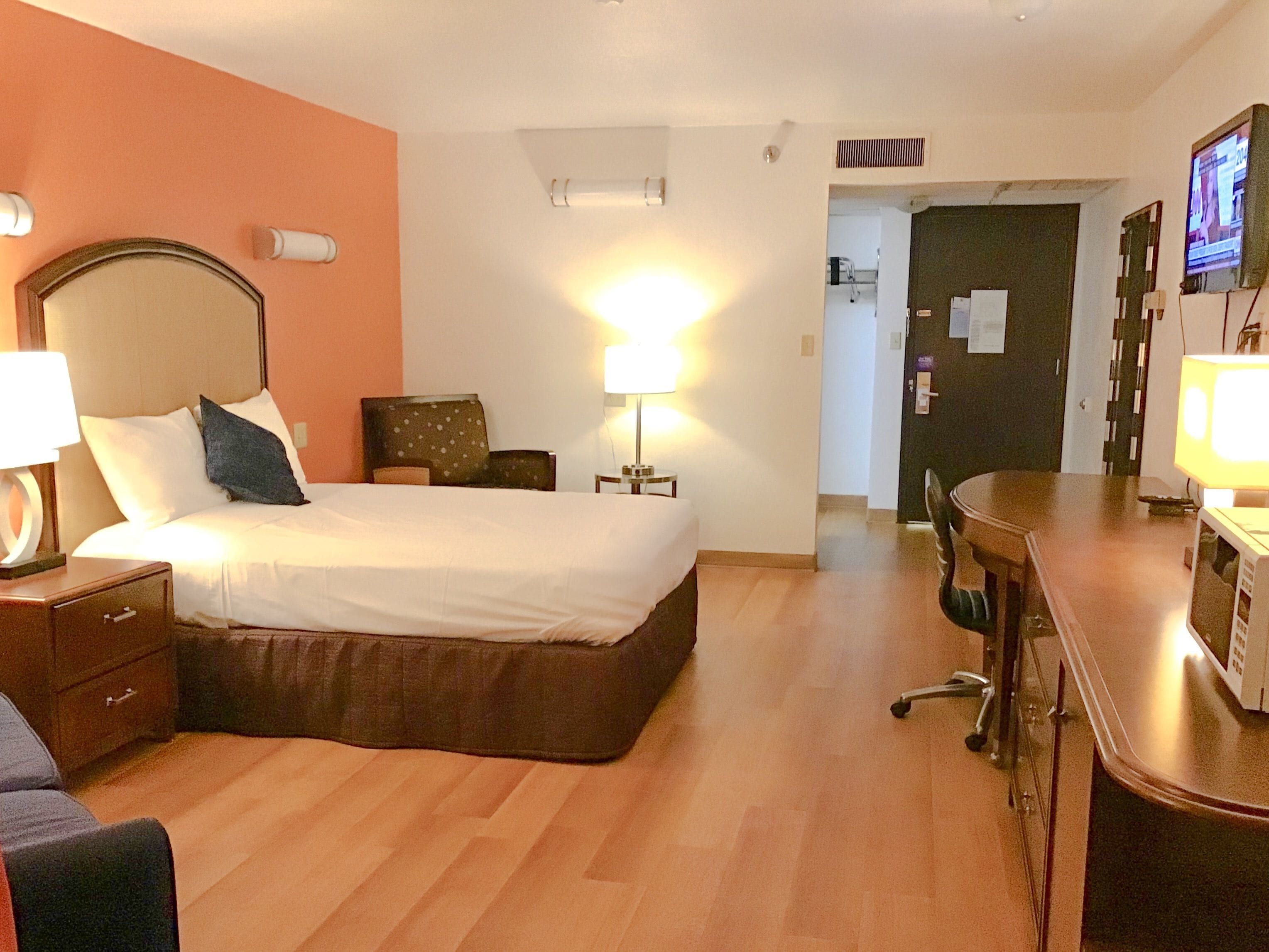 comfort room, 2 double beds, accessible, non smoking | desk, laptop workspace, blackout curtains, soundproofing