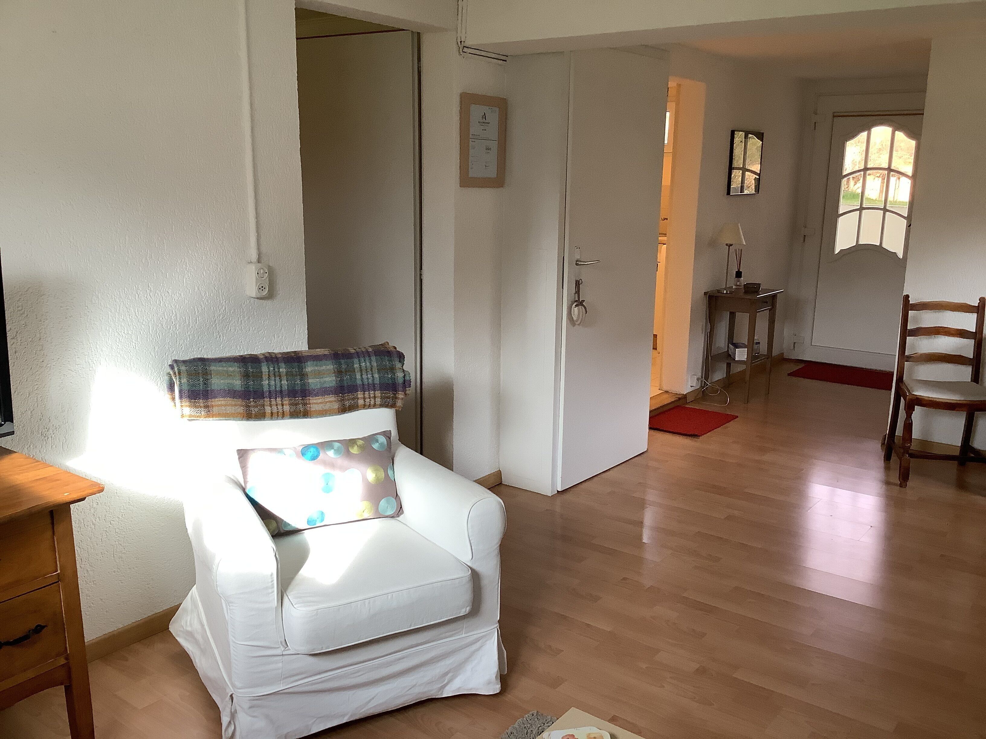 Comfortable lower ground floor flat in picturesque village above Nyon