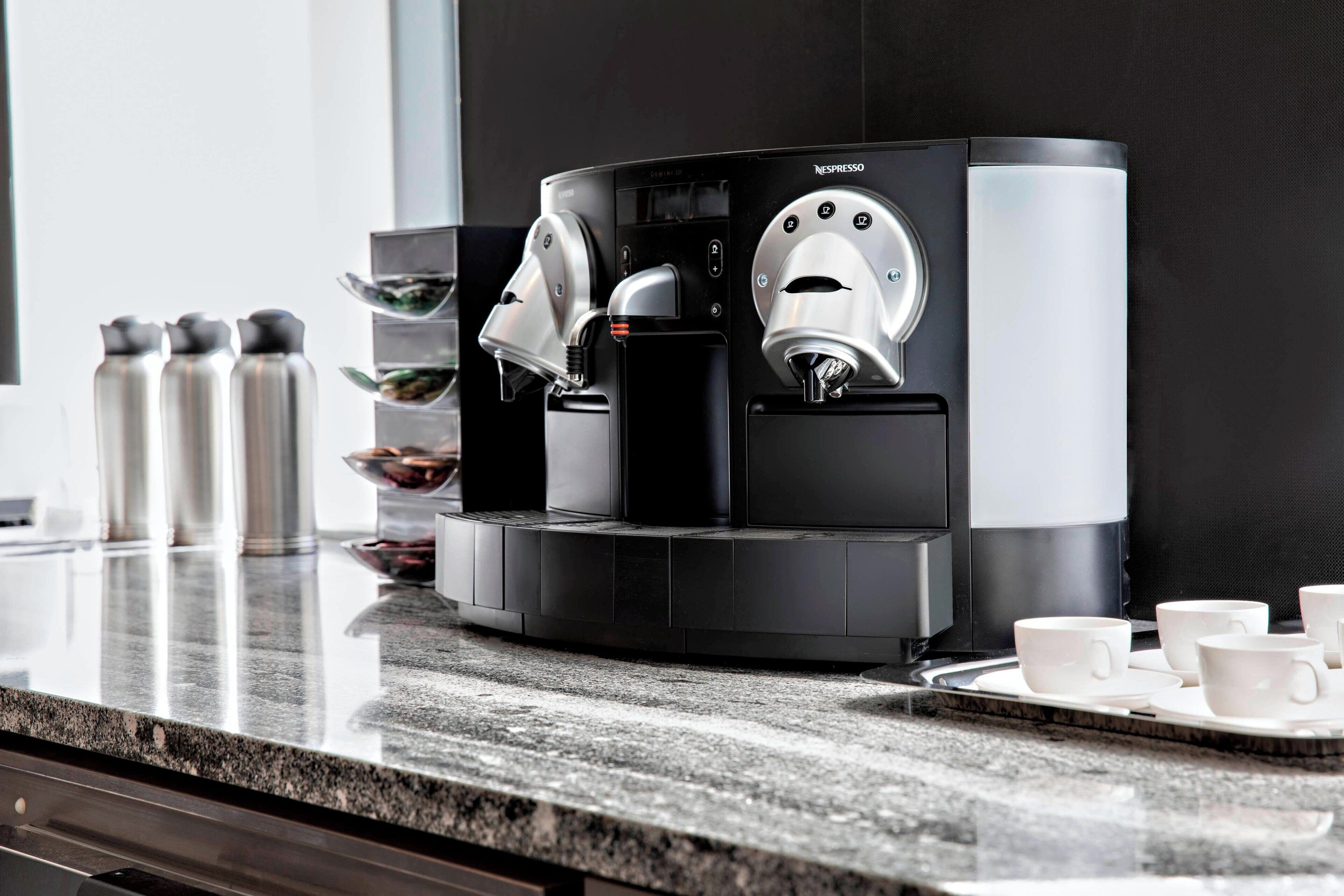 fridge, microwave, coffee/tea maker