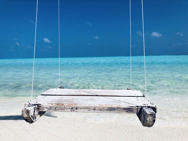 Private beach, white sand