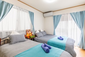 Desk, free WiFi, bed sheets