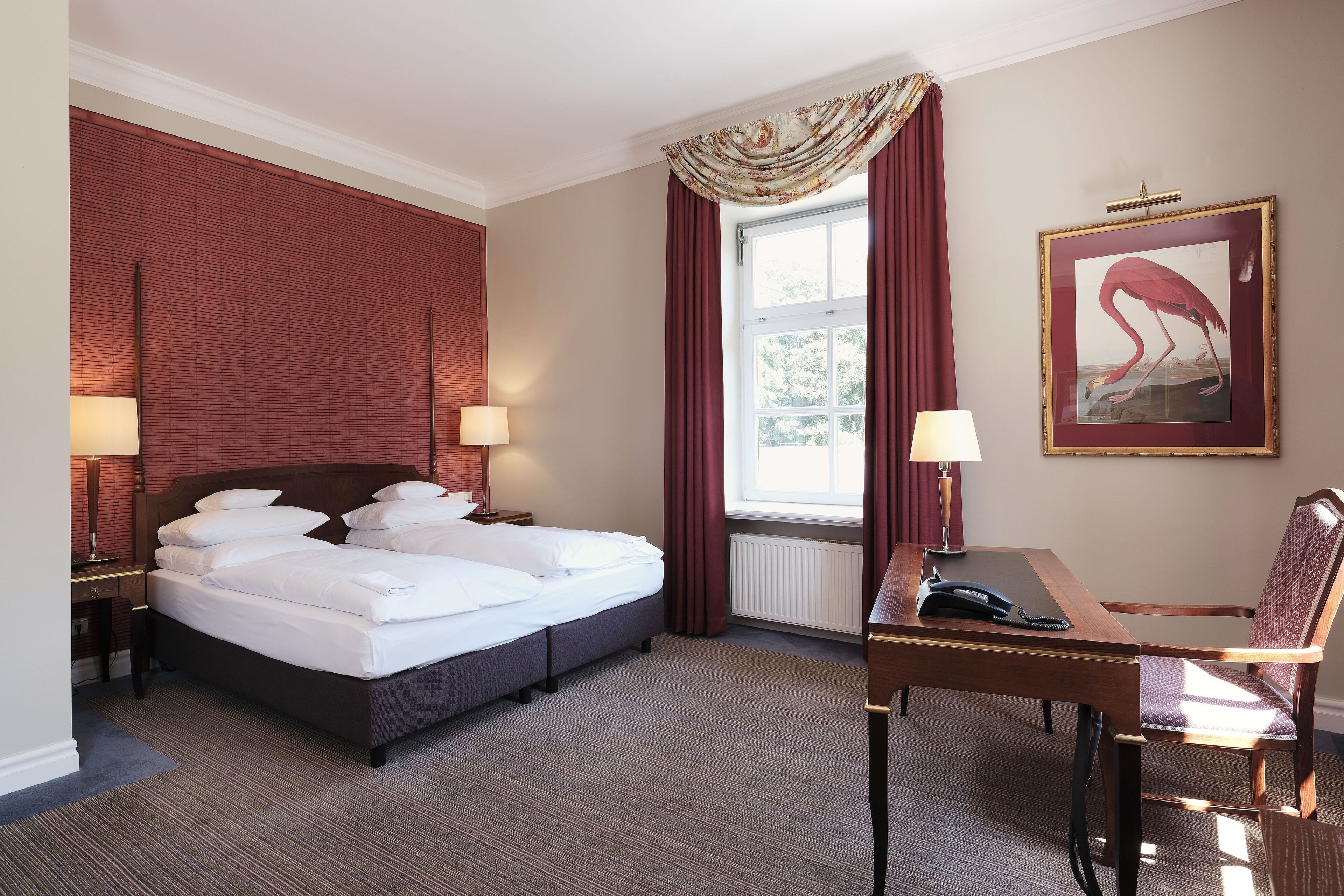 deluxe double room | minibar, in-room safe, desk, blackout curtains