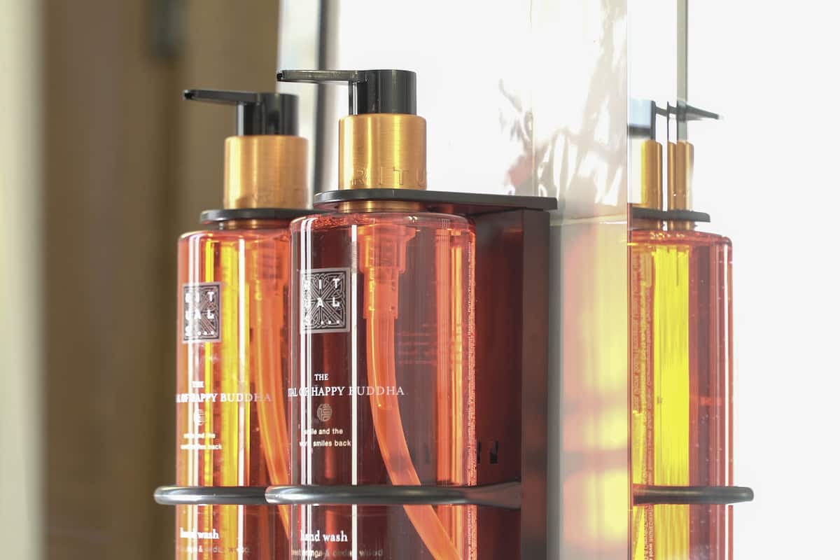 eco-friendly toiletries, hair dryer, bathrobes, slippers