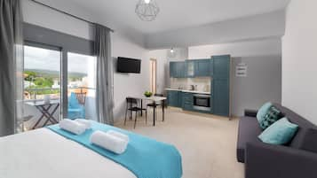 Apartment (Turquoise) | Egyptian cotton sheets, premium bedding, in-room safe, blackout curtains